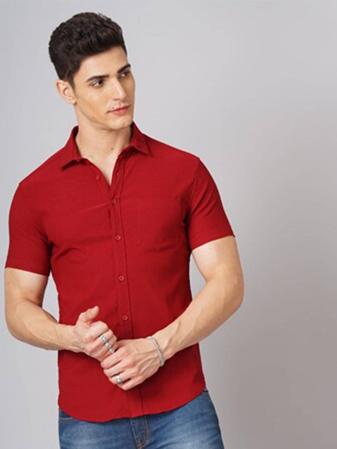 HARDSODA 100% Cotton Regular Fit Solids Full Sleeves Men's Casual Shirt - Red ( Pack of 1 ) HARDSODA 100% Cotton Regular Fit Solids Full Sleeves Men's Casual Shirt - Red ( Pack of 1 )