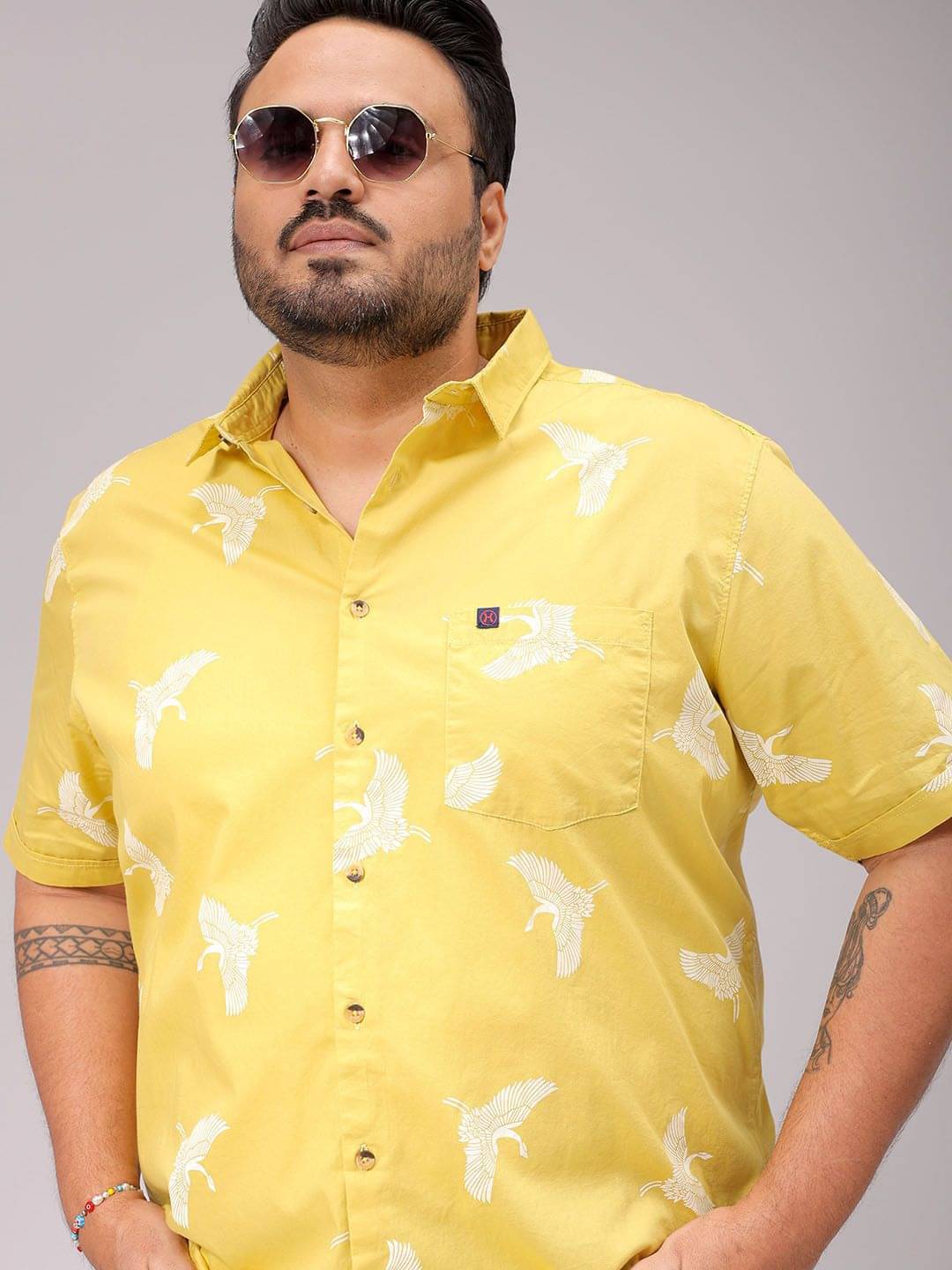 HARDSODA 100% Cotton Regular Fit Printed Half Sleeves Men's Casual Shirt - Yellow ( Pack of 1 ) HARDSODA 100% Cotton Regular Fit Printed Half Sleeves Men's Casual Shirt - Yellow ( Pack of 1 )