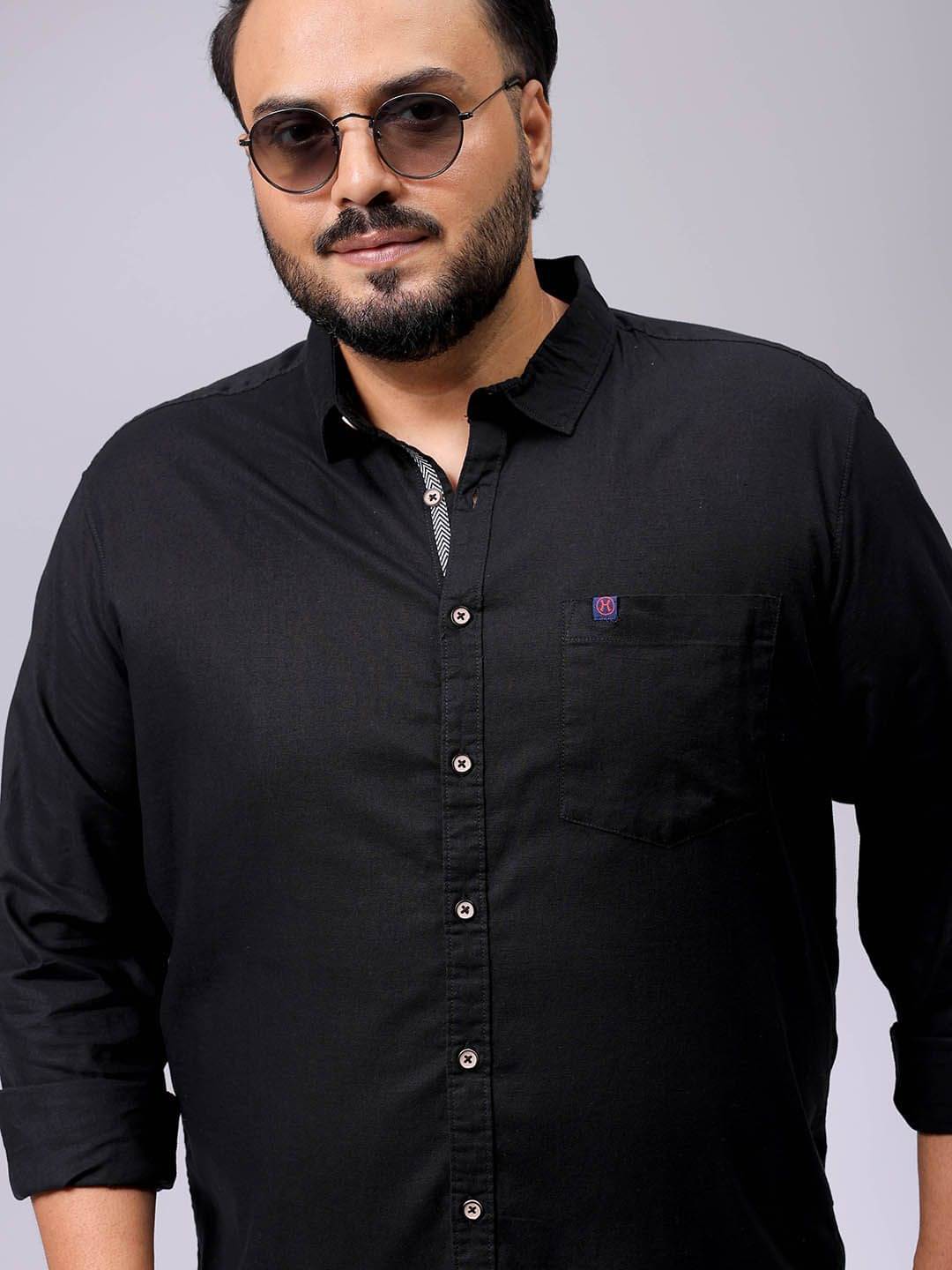 HARDSODA 100% Cotton Regular Fit Solids Full Sleeves Men's Casual Shirt - Black ( Pack of 1 ) HARDSODA 100% Cotton Regular Fit Solids Full Sleeves Men's Casual Shirt - Black ( Pack of 1 )