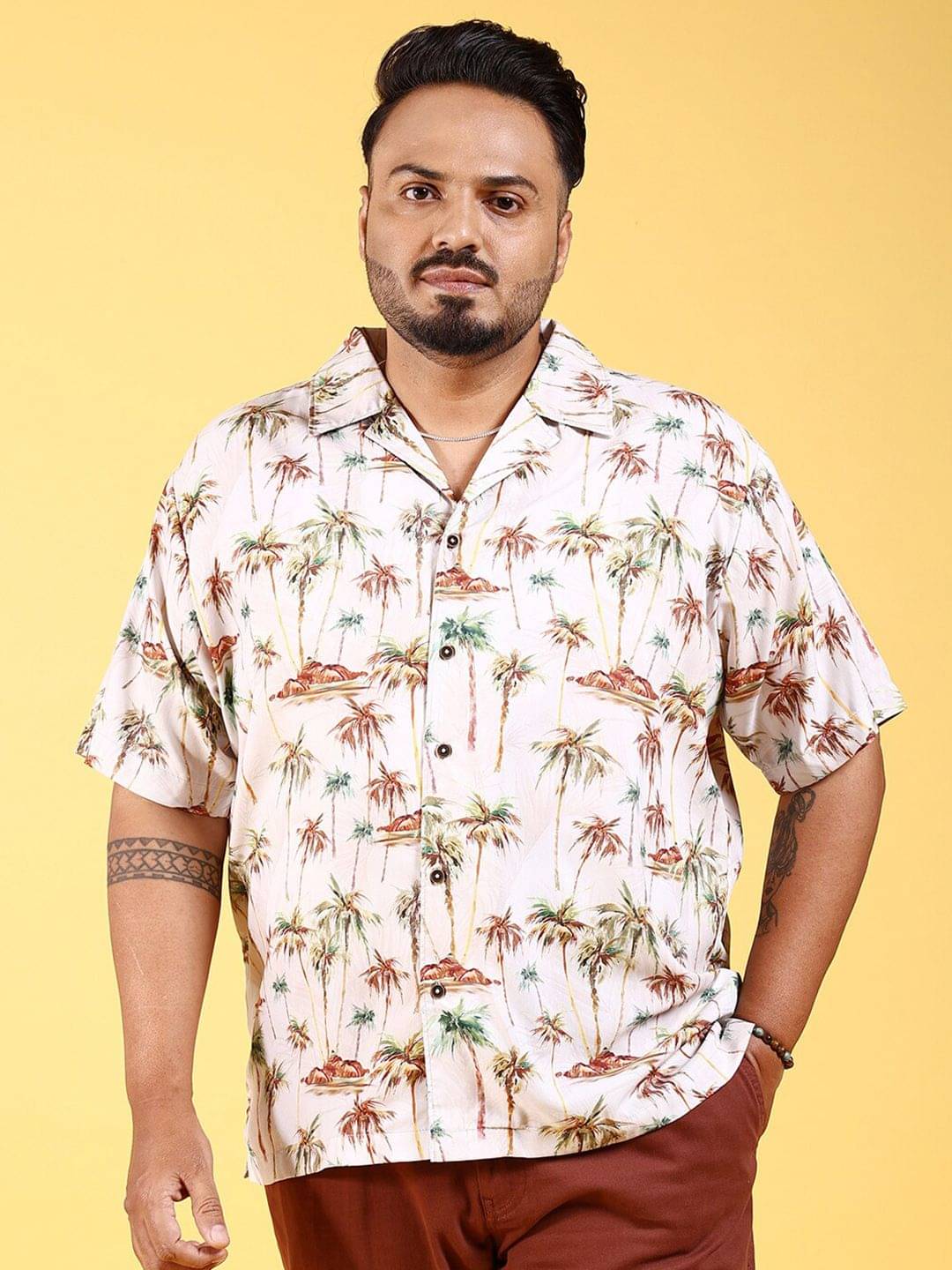 HARDSODA Polyester Regular Fit Printed Half Sleeves Men's Casual Shirt - Beige ( Pack of 1 ) HARDSODA Polyester Regular Fit Printed Half Sleeves Men's Casual Shirt - Beige ( Pack of 1 )
