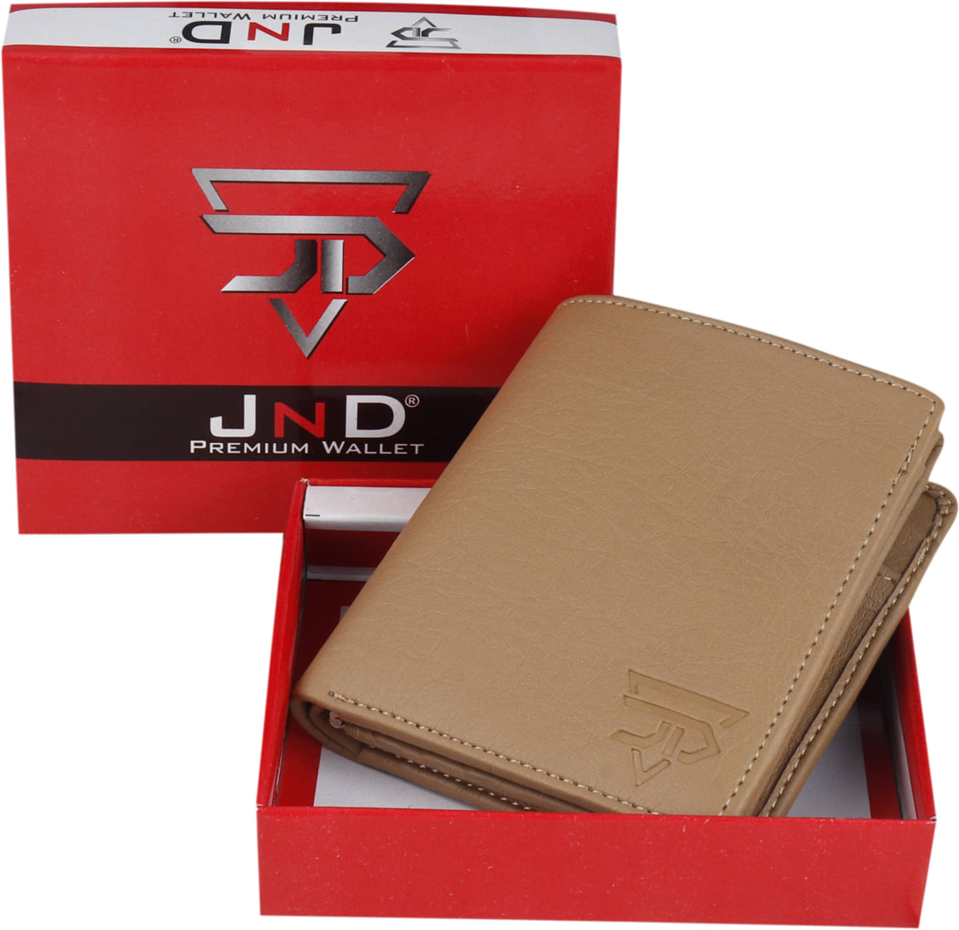    			JND Beige 100% Leather Men's Regular Wallet ( Pack of 1 )