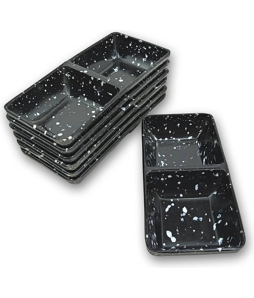 Kaira's Kitchen World Melamine Chip&Dip Bowl 14 cm ( Set of 6 ) Black
