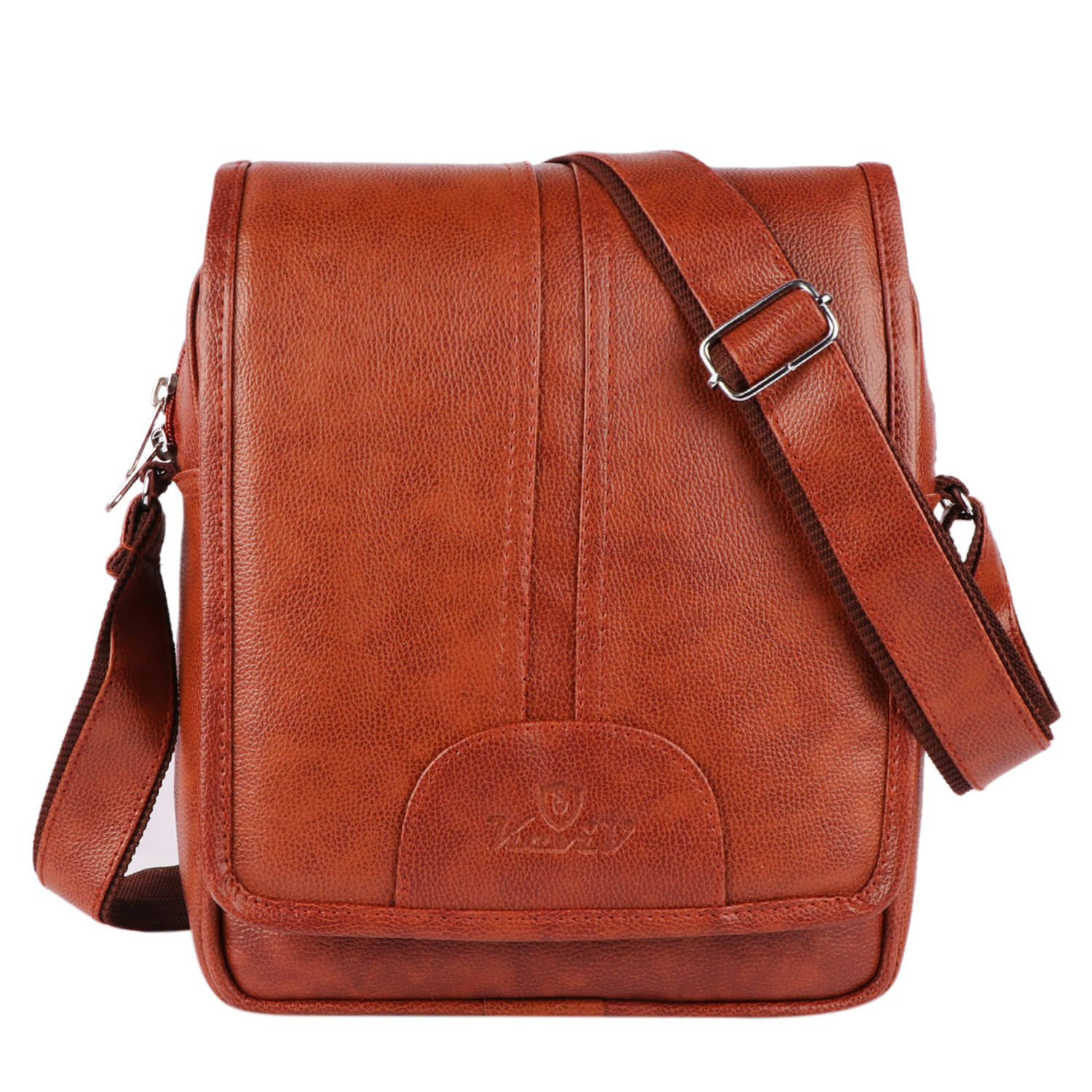     			Keviv Tan Solid Messenger Bag