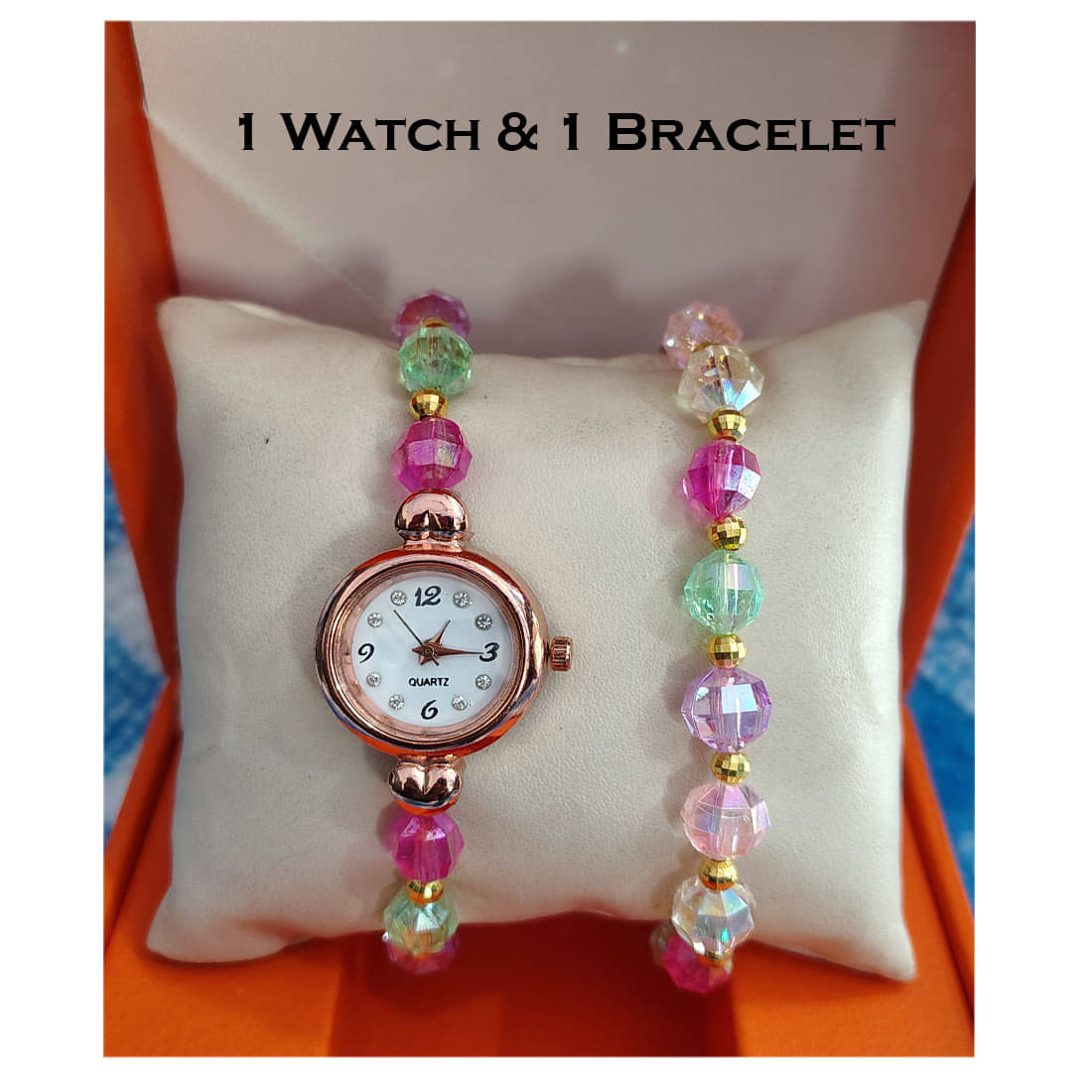     			MARKRIN Rose Gold Fabric Analog Womens Watch