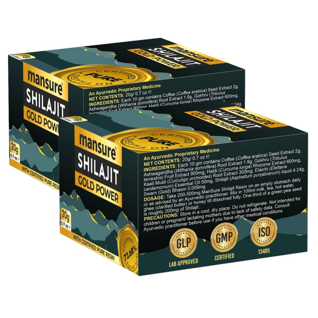 ManSure Shilajit Gold Power Resin with Swarna Bhasma, Ashwagandha, Gokhru and Kali Musli for Sustained Energy, Immune and Antioxidant Support - 2 Packs (20g Each) ManSure Shilajit Gold Power Resin with Swarna Bhasma, Ashwagandha, Gokhru and Kali Musli for Sustained Energy, Immune and Antioxidant Support - 2 Packs (20g Each)