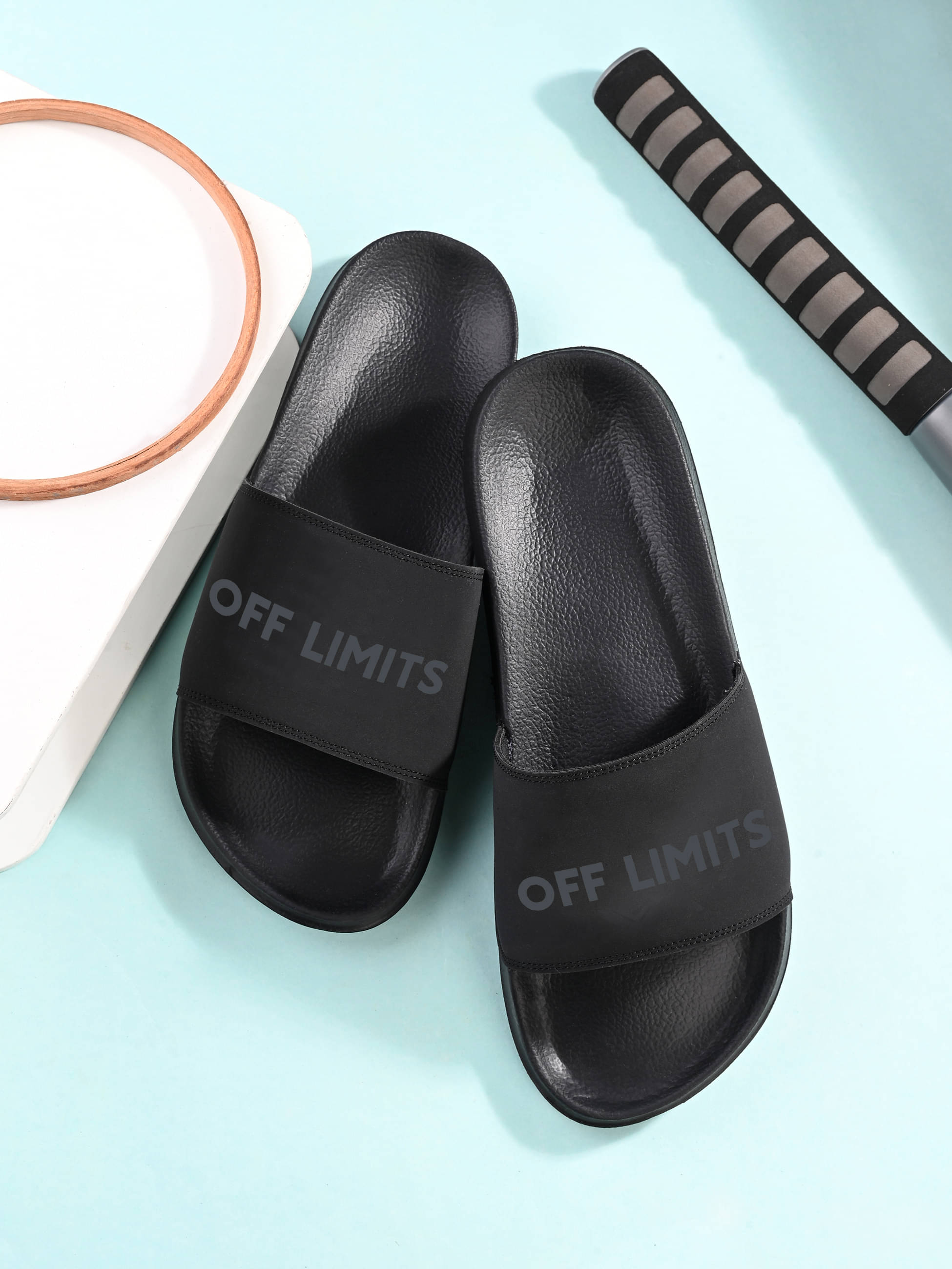     			OFF LIMITS Black Men's Slide Flip Flop