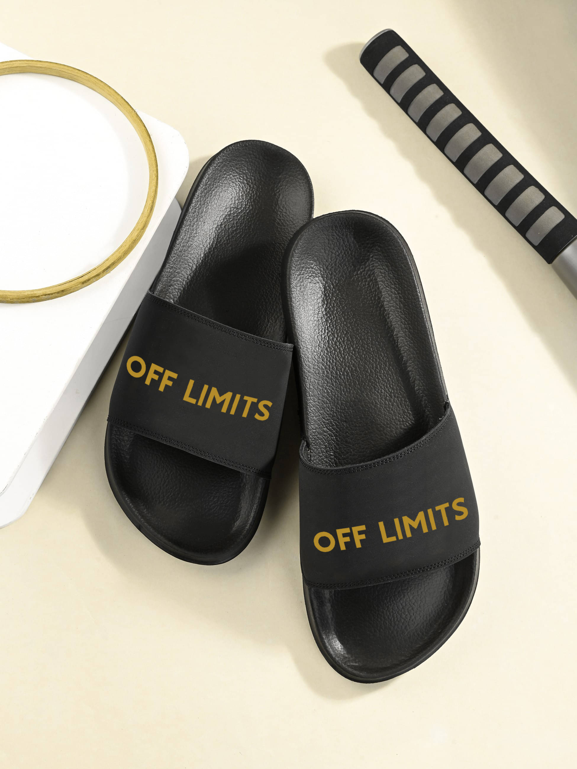     			OFF LIMITS Black Men's Slide Flip Flop