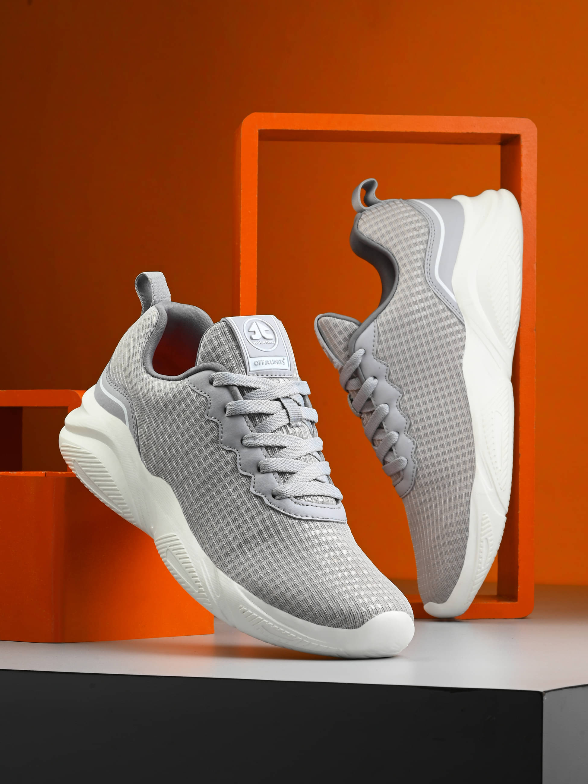     			OFF LIMITS BlazeRun Light Grey Men's Sports Running Shoes