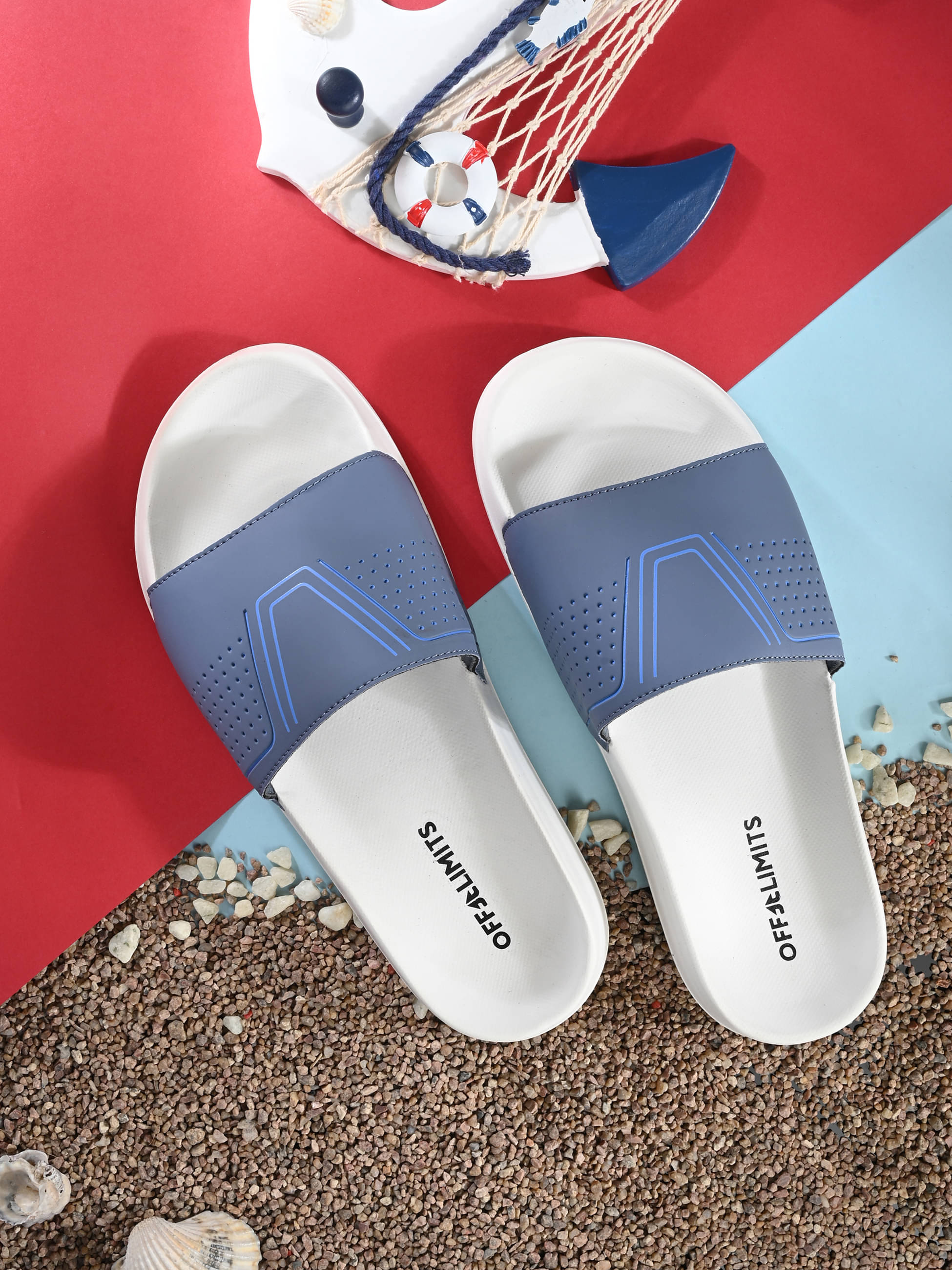     			OFF LIMITS Blue Men's Slide Flip Flop