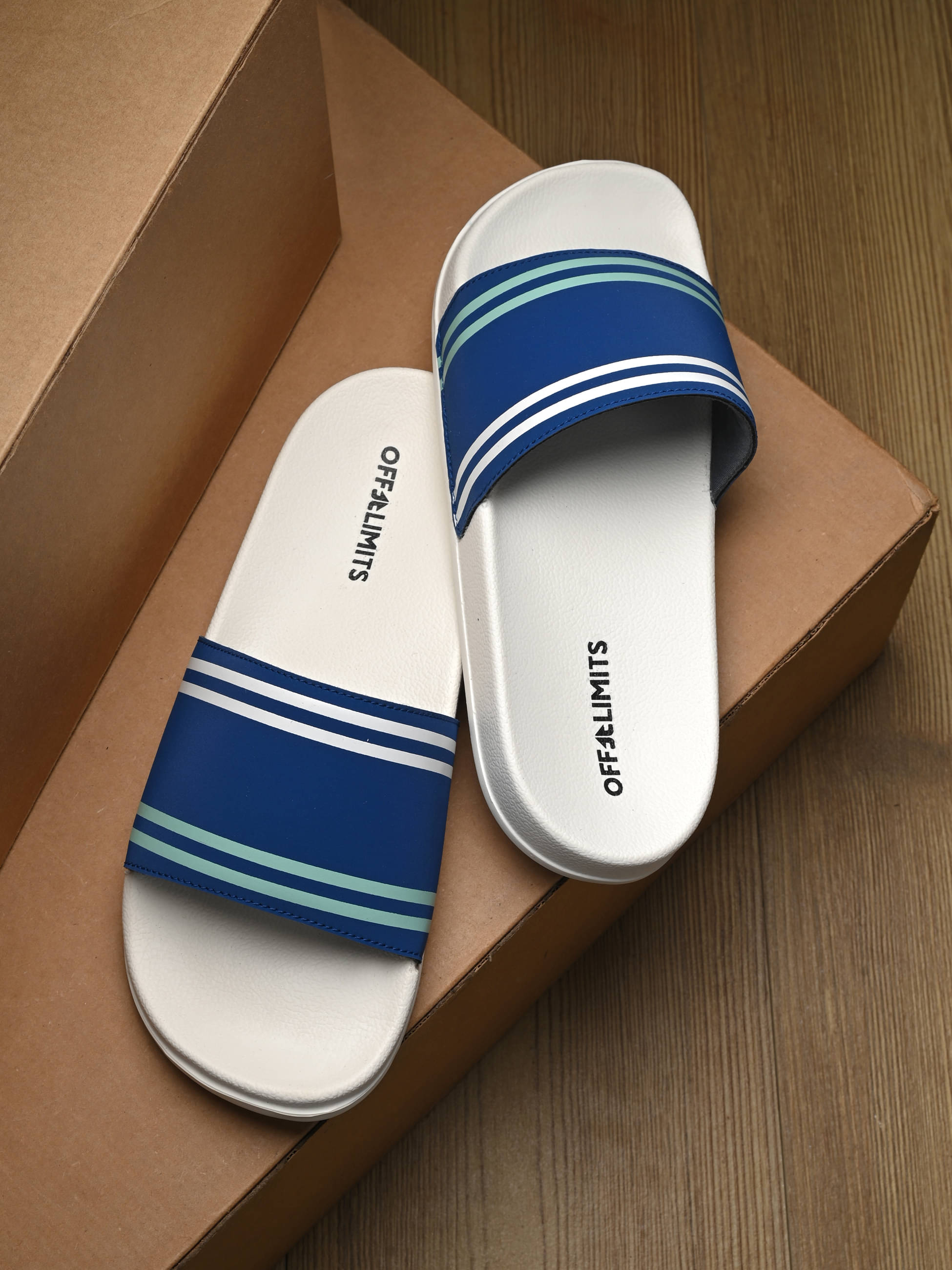     			OFF LIMITS Blue Men's Slide Flip Flop