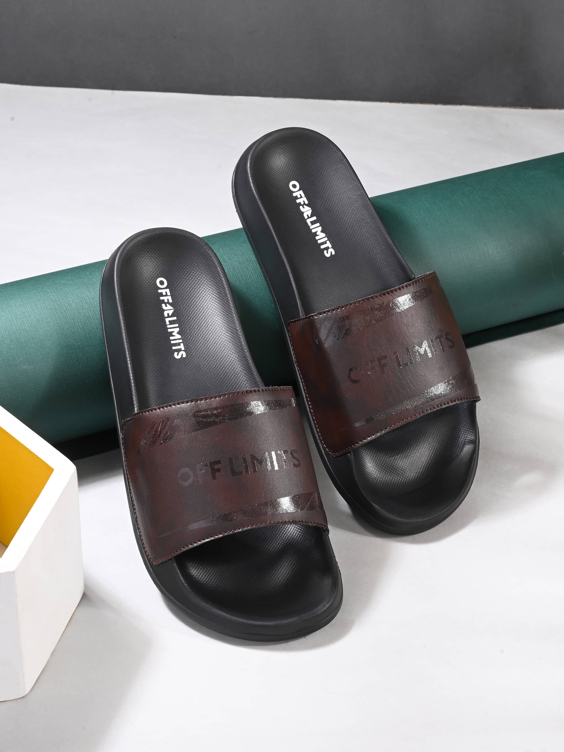 OFF LIMITS Brown Men's Slide Flip Flop