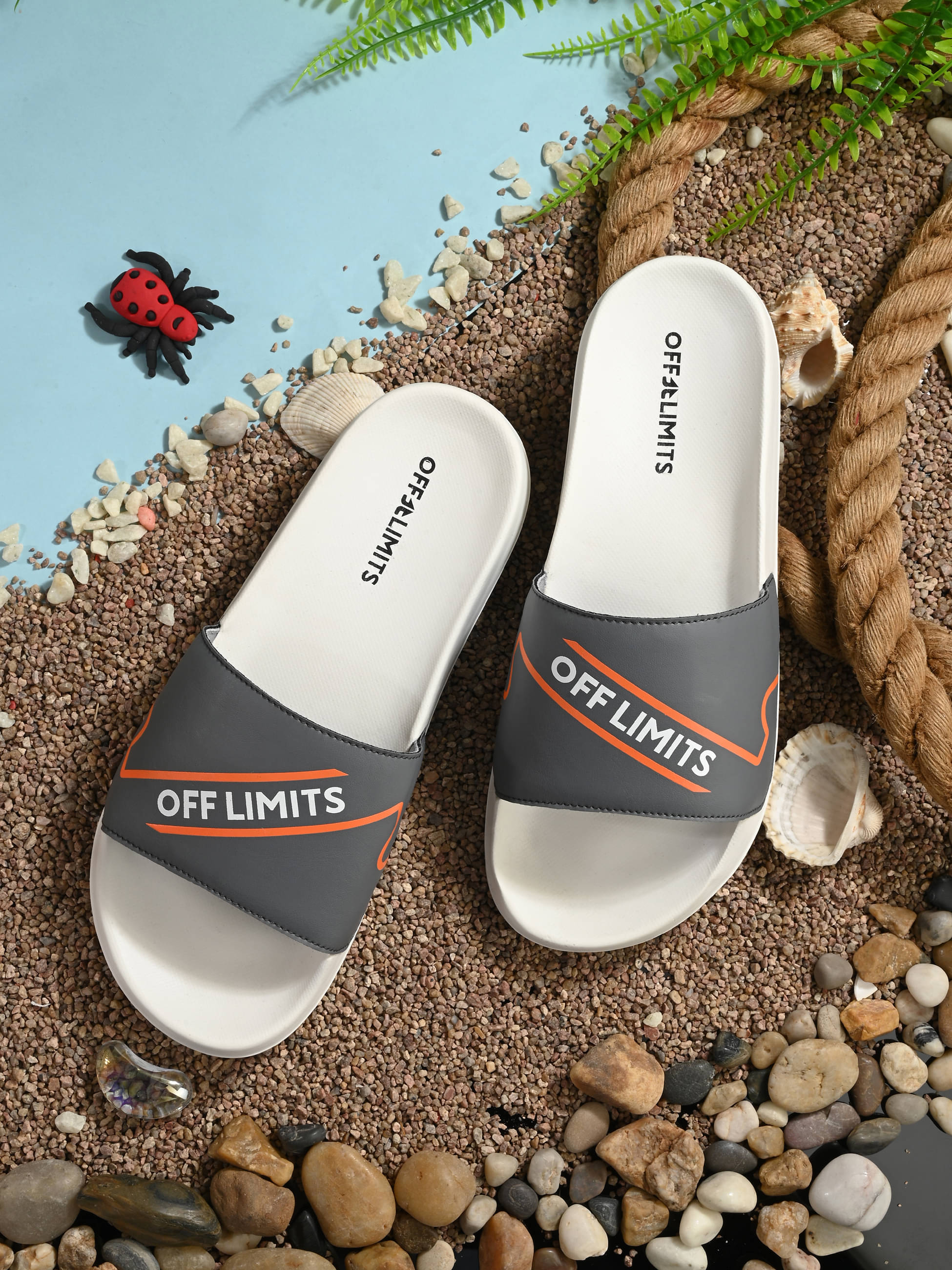     			OFF LIMITS Dark Grey Men's Slide Flip Flop
