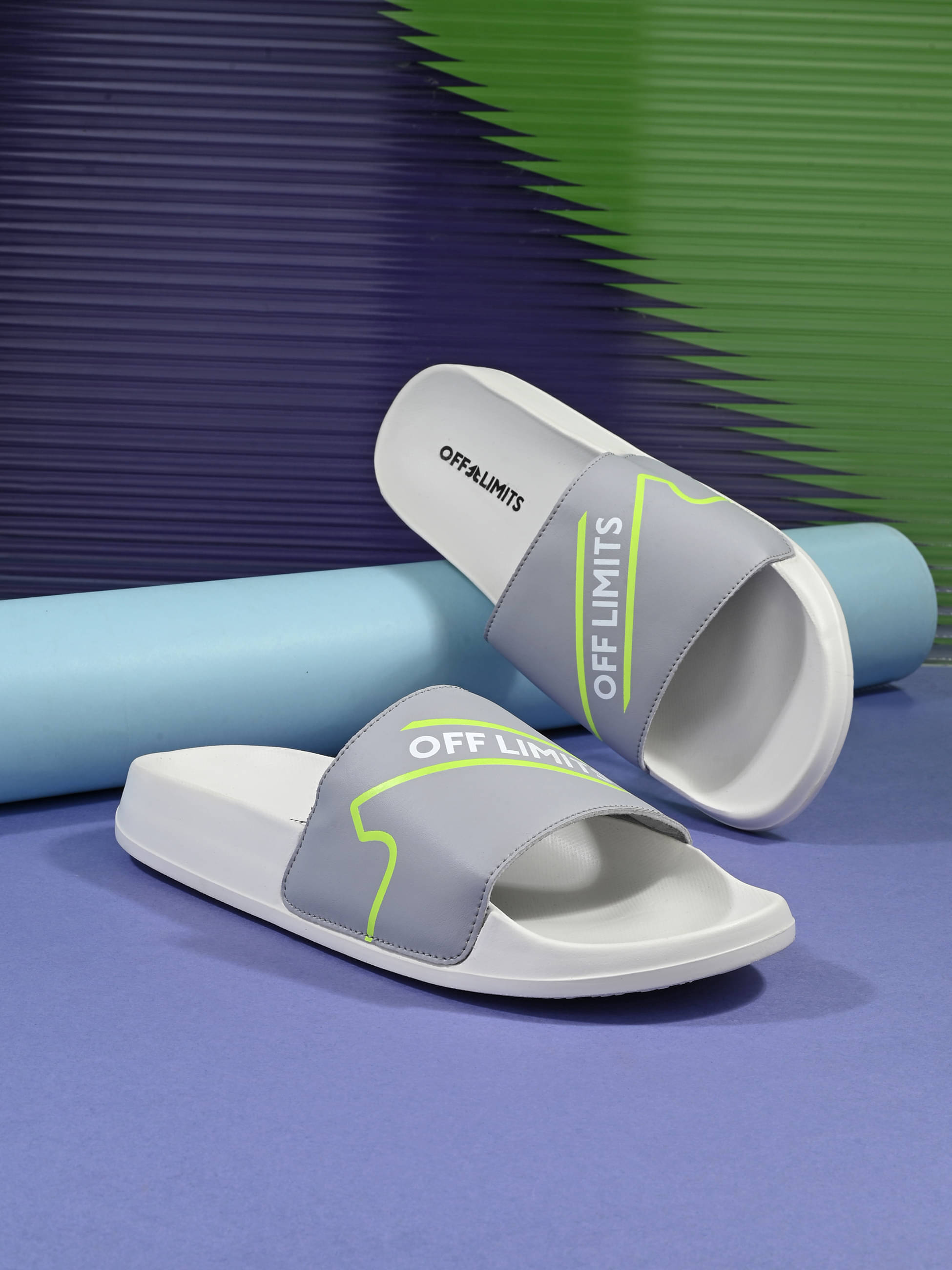     			OFF LIMITS Light Grey Men's Slide Flip Flop