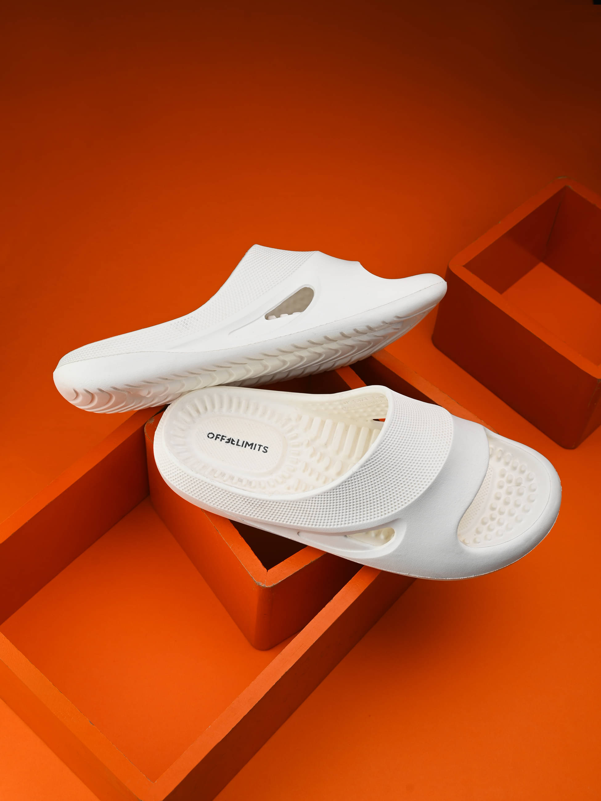    			OFF LIMITS White Men's Slide Flip Flop