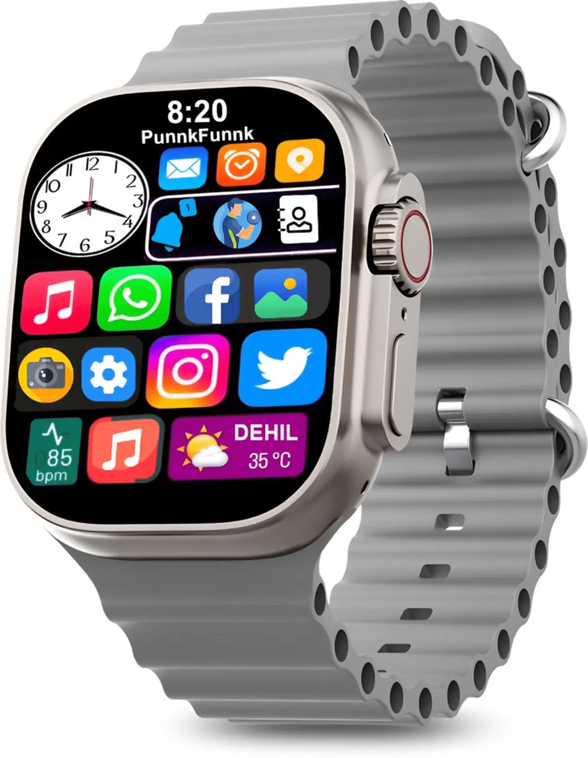     			RD Kart 1.9 inch IPS BT Calling Smart Watch with Strap Upto 1-2 days Backup ( Grey )