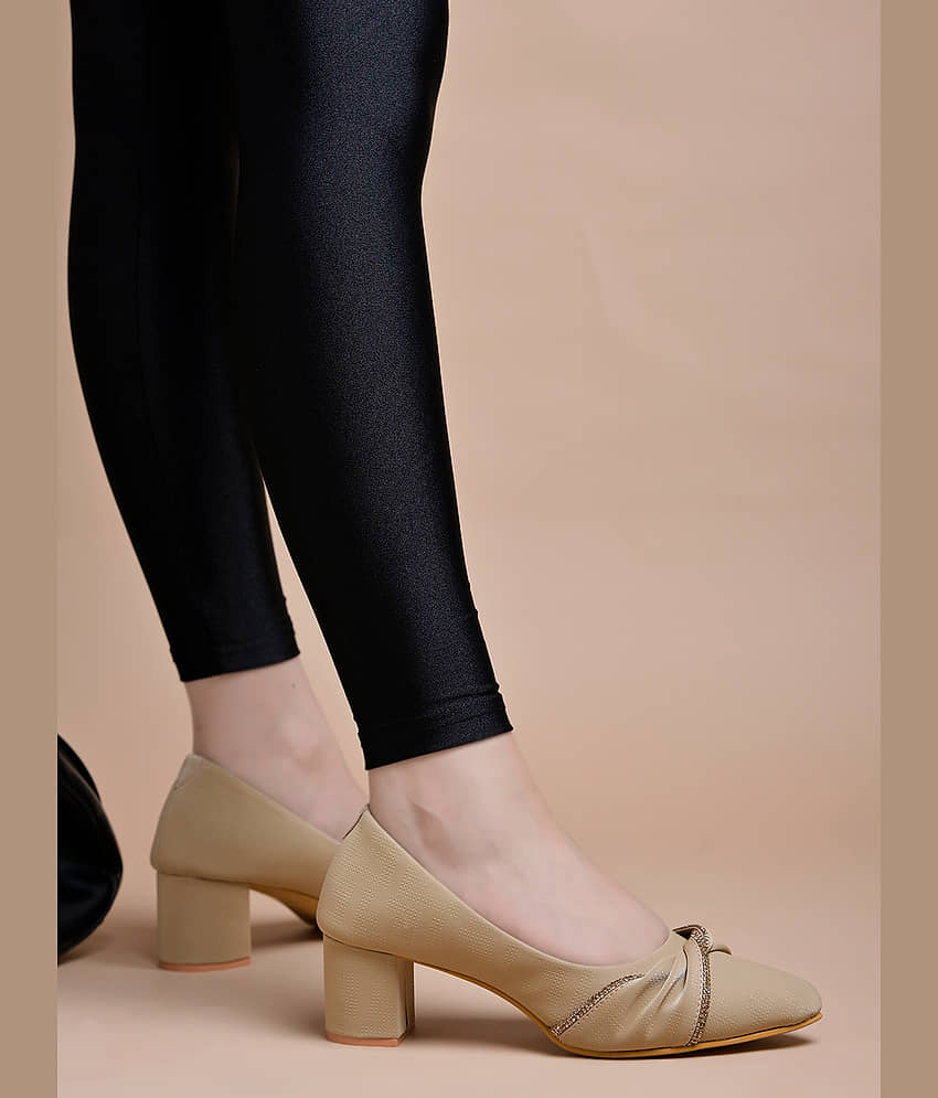 Stylestry Beige Women's Pumps Heels - Heels | Buy online on ZillyBuy
