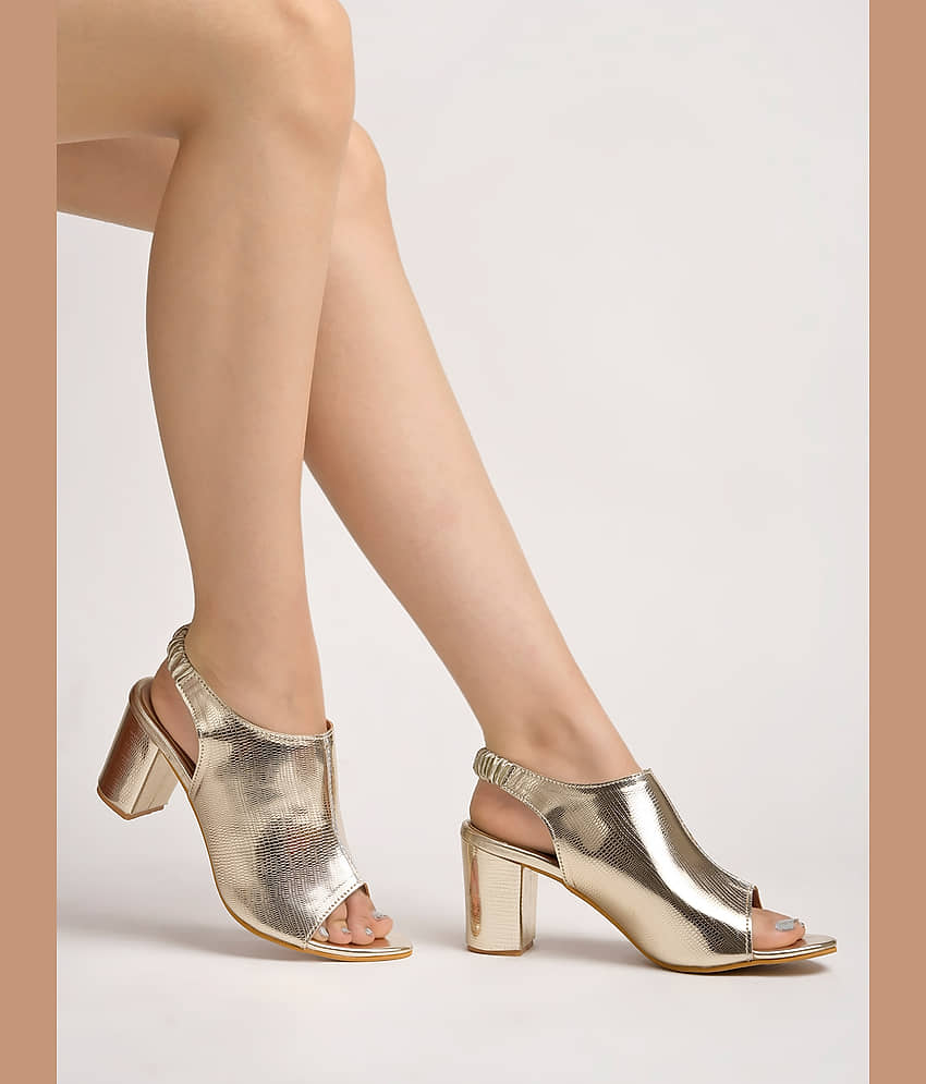 Stylestry Gold Women's Sandal Heels - Heels | Buy online on ZillyBuy