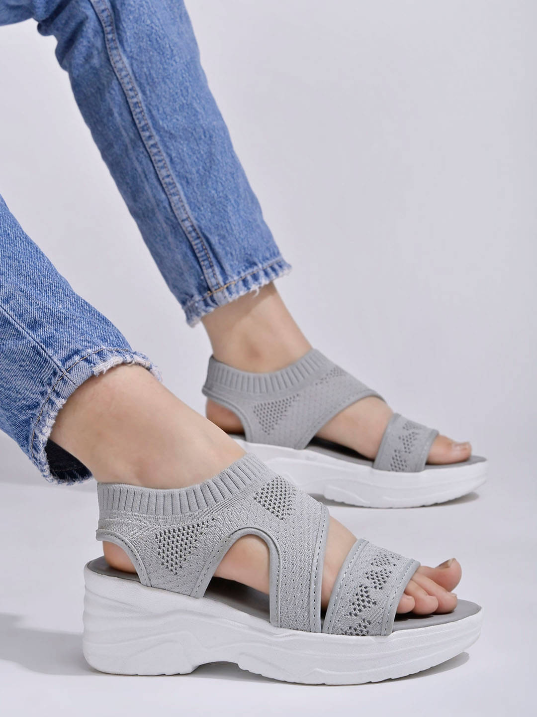 Stylestry Light Grey Women's Sandal Heels     			Stylestry Light Grey Women's Sandal Heels