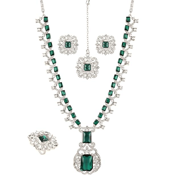     			Suhari Green Alloy Necklace Set ( Pack of 1 )