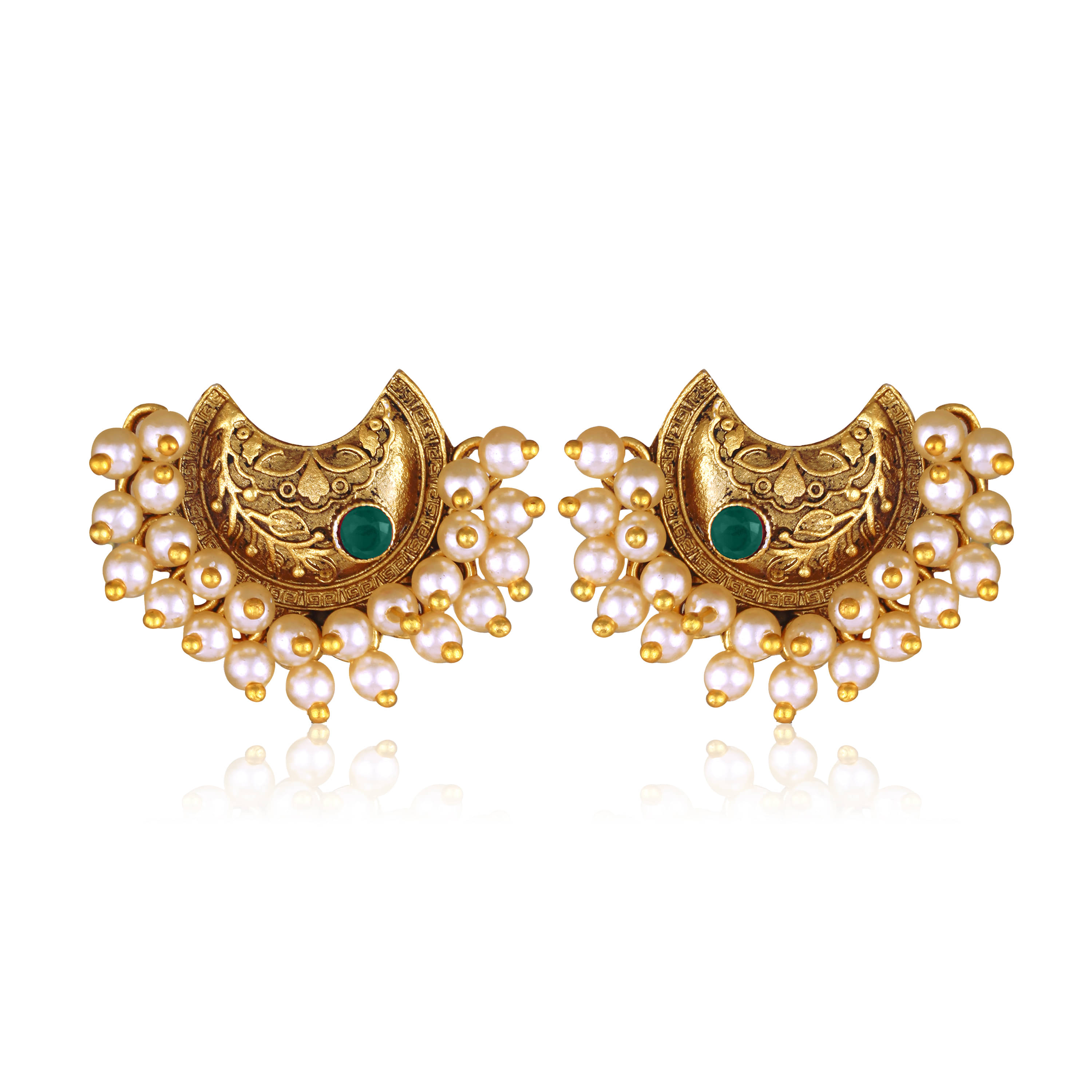     			Vighnaharta Green Chandbalis Earrings ( Pack of 1 )