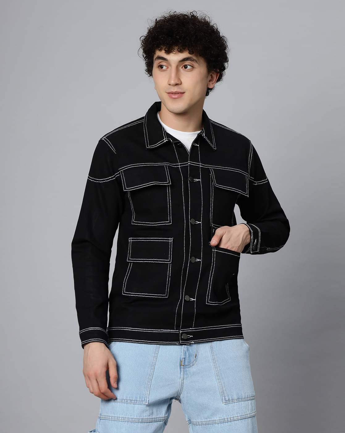 ARBIA FUNKI Denim Men's Denim Jacket - Black ( Pack of 1 )     			ARBIA FUNKI Denim Men's Denim Jacket - Black ( Pack of 1 )