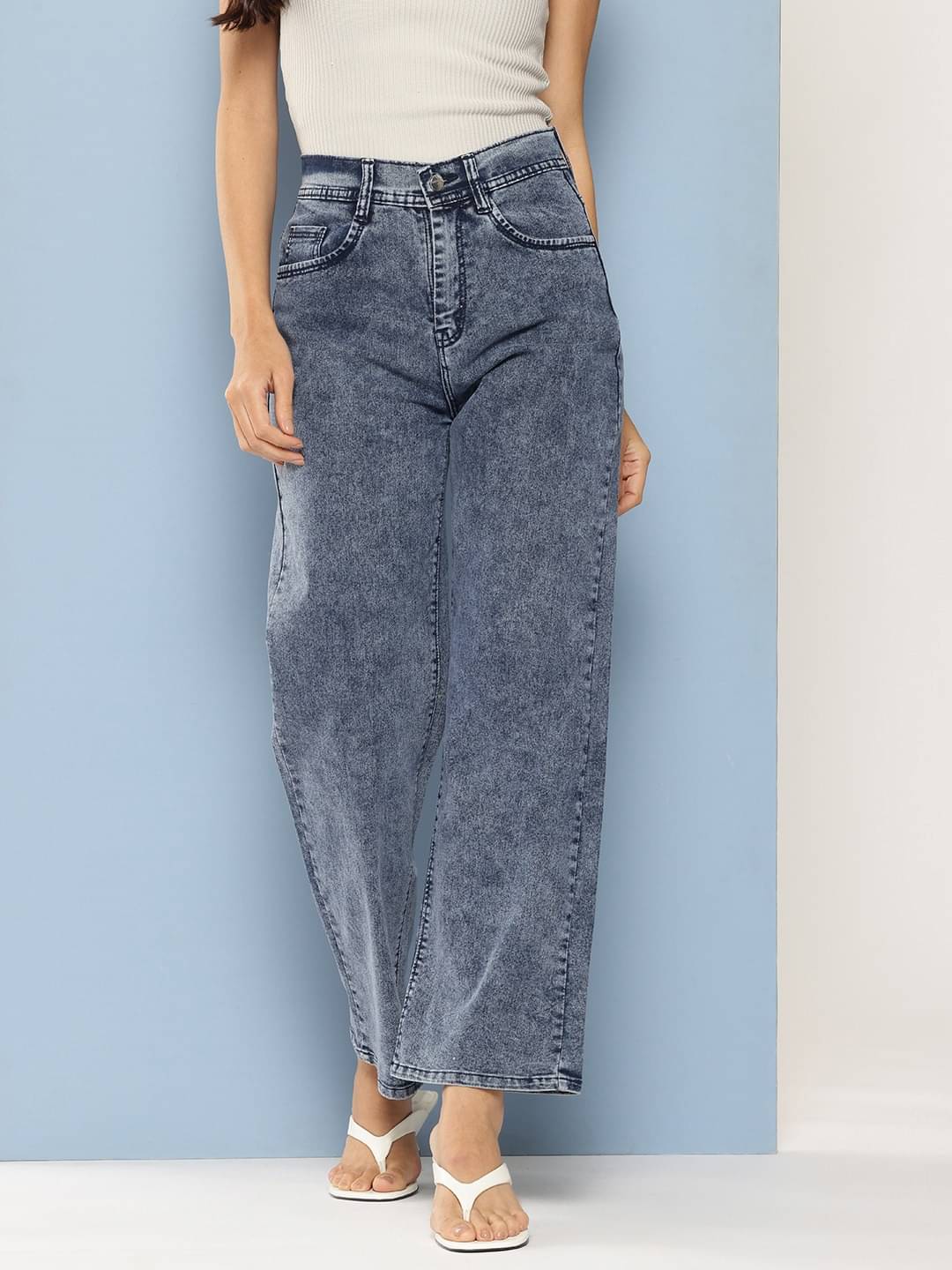     			Aarika - Light Blue Denim Wide Leg Women's Jeans ( Pack of 1 )