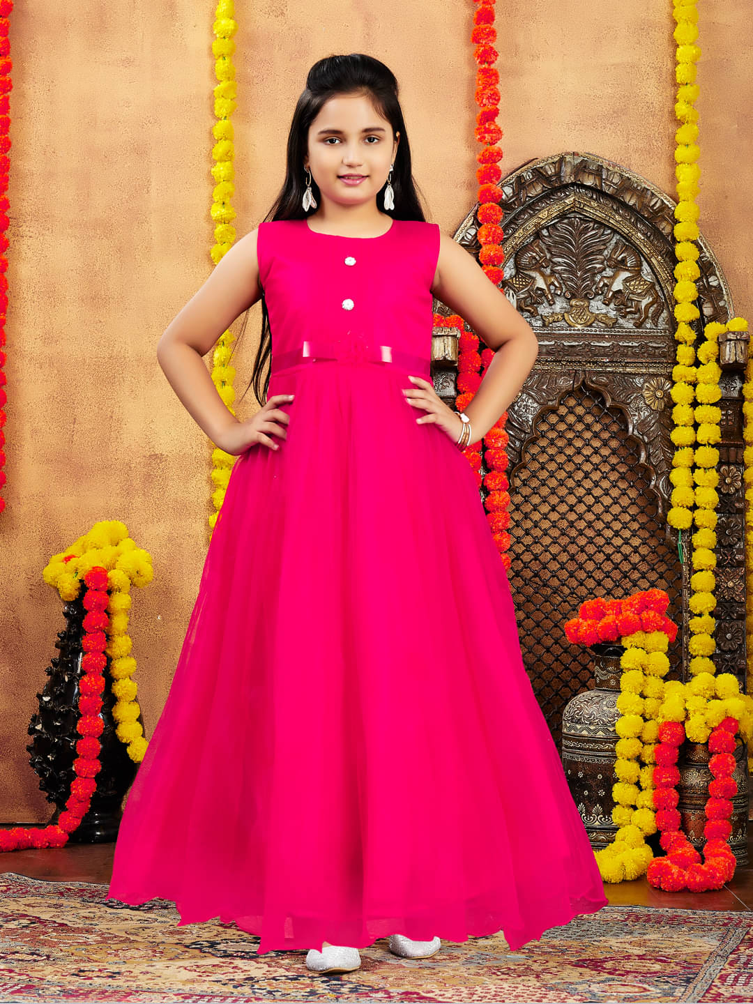 Aarika Net Gown For Girls ( Pack of 1 , Red ) Aarika Net Gown For Girls ( Pack of 1 , Red )