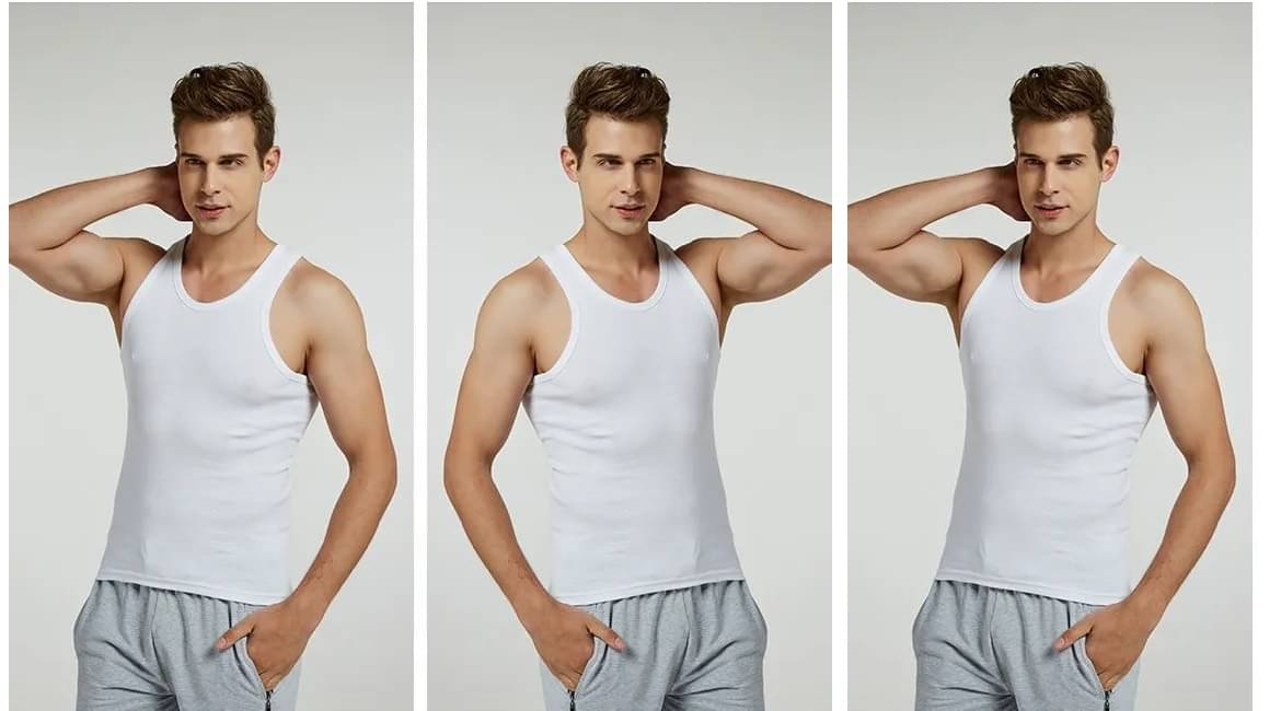 D1 DIFFERENT ONE Pack of 3 Cotton Basic Vest For Men ( White ) D1 DIFFERENT ONE Pack of 3 Cotton Basic Vest For Men ( White )