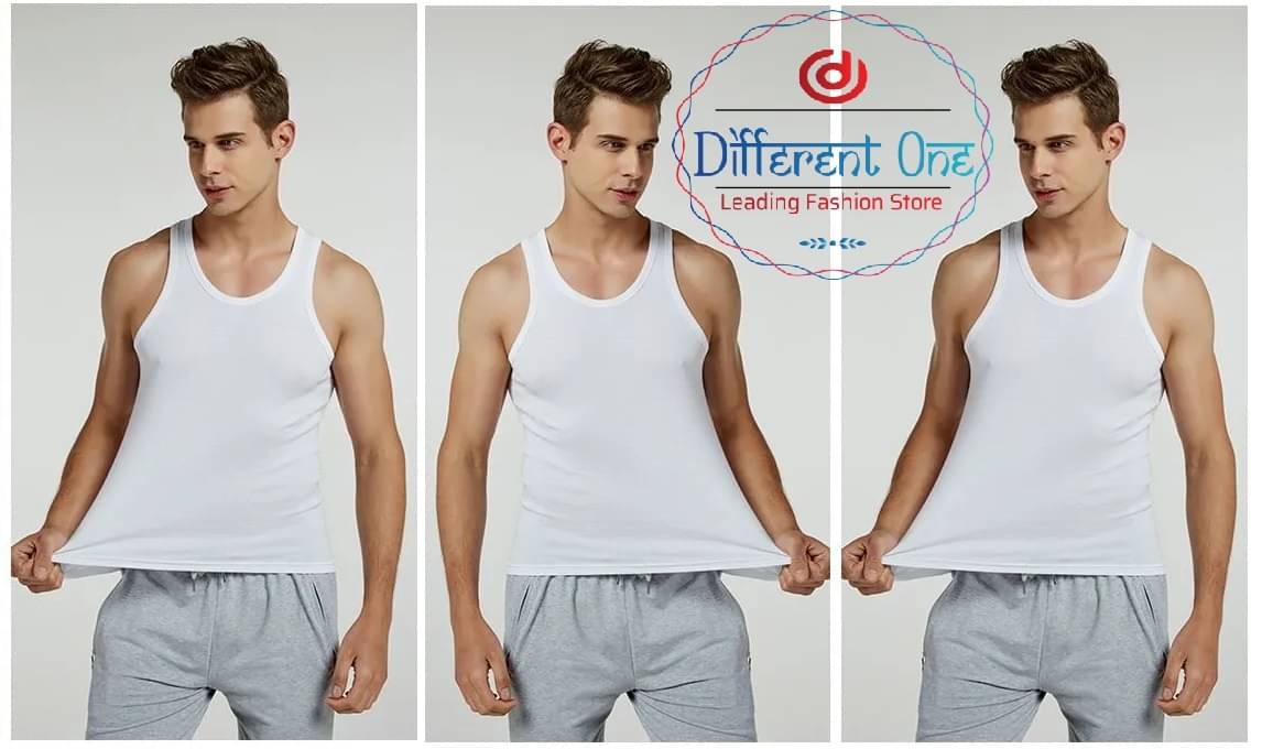 D1 DIFFERENT ONE Pack of 3 Cotton Basic Vest For Men ( White ) D1 DIFFERENT ONE Pack of 3 Cotton Basic Vest For Men ( White )