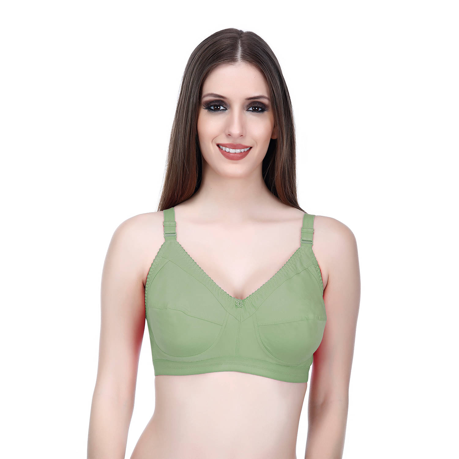 Elina Pack of 1 Cotton Non Padded Minimizer Bra For Women ( Green )     			Elina Pack of 1 Cotton Non Padded Minimizer Bra For Women ( Green )