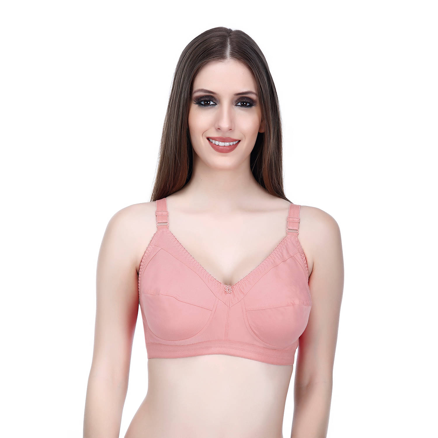Elina Pack of 1 Cotton Non Padded Minimizer Bra For Women ( Peach )     			Elina Pack of 1 Cotton Non Padded Minimizer Bra For Women ( Peach )
