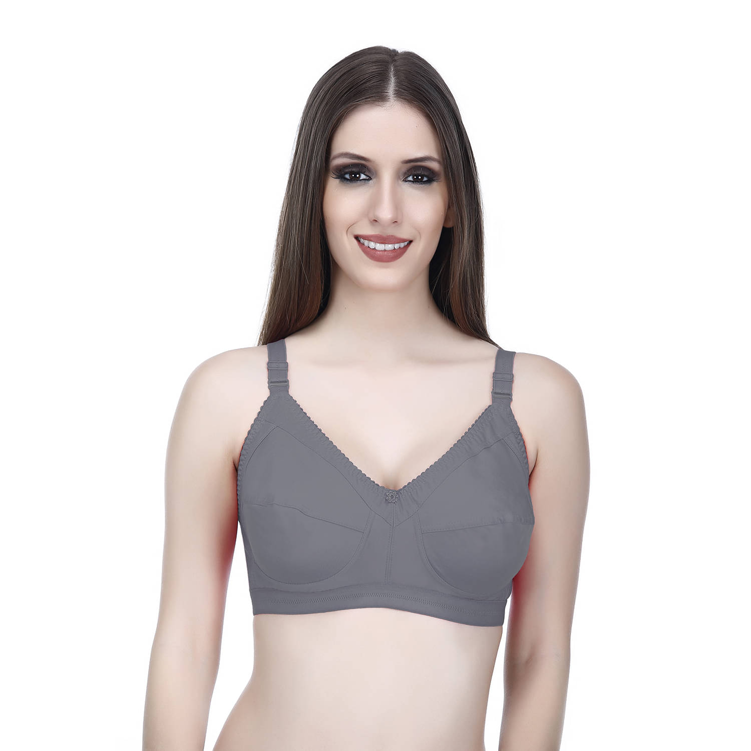     			Elina Pack of 1 Cotton Non Padded Minimizer Bra For Women ( Dark Grey )