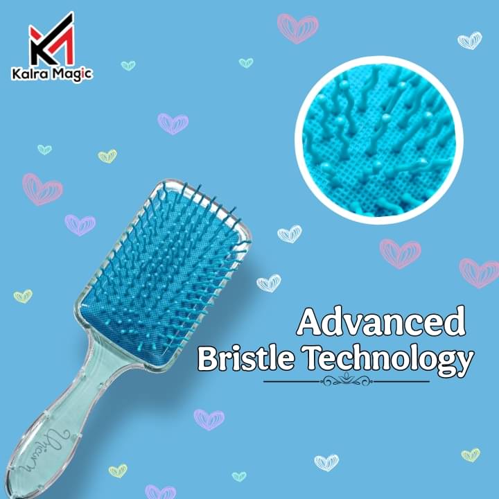     			Kalra Magic Hair Brush For Kids Detangling Anti-static Soft Massage For Braids Curly Straight Long Or Short Wet Or Dry Hair (Random Color Will Be Dispatch Squre Pack 1)