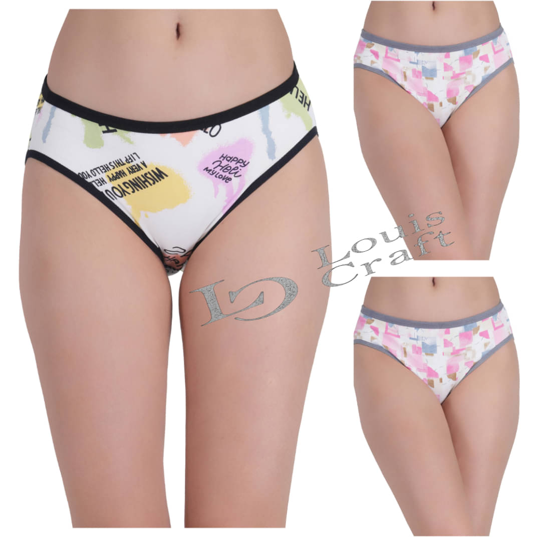     			Louis Craft Pack of 3 Cotton Hipster For Women ( Multicolor1 )