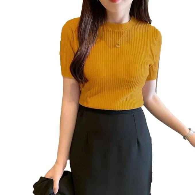     			Louis Craft Women's Linen Regular Top ( Yellow )