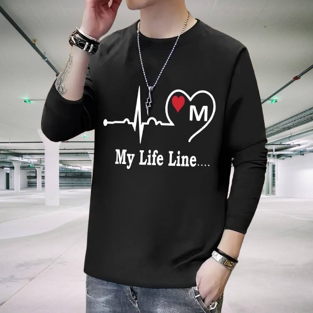     			Parona Polyester Regular Fit Printed Full Sleeves Men's Round T-Shirt - Multicolor2 ( Pack of 1 )