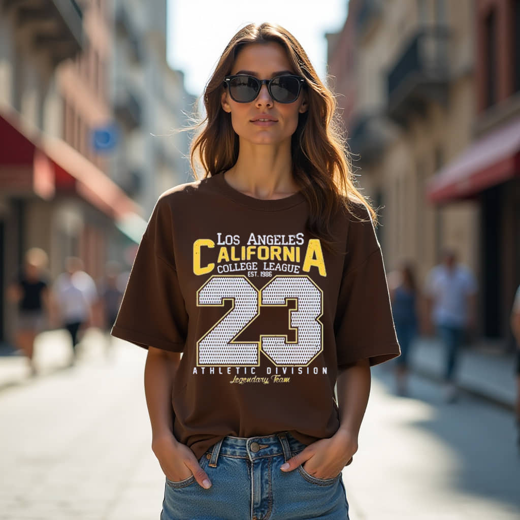 RodZen Women Cotton Blend Printed Oversized Fit Round Neck T-Shirt ( Brown )