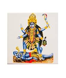 SHOP BY ROOM Ceramic Devi Kali Tiles for Home Entrance, Temple, Office - 6 x 6 Inch