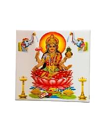 SHOP BY ROOM Ceramic Devi Lakshmi Tiles for Home Entrance, Temple, Office - 6 x 6 Inch
