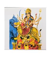 SHOP BY ROOM Ceramic Devi Amba Tiles for Home Entrance, Temple, Office - 6 x 6 Inch