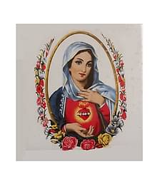 SHOP BY ROOM Ceramic Mother Marry Tiles for Home Entrance, Temple, Office - 6 x 6 Inch