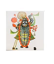 SHOP BY ROOM Ceramic Panch Mukhi Lord Shreenathji/Ranchod Rai Tiles for Home Entrance, Temple, Office - 6 x 6 Inch