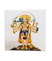 SHOP BY ROOM Ceramic Standing Panch Mukhi Lord Hanuman Tiles for Home Entrance, Temple, Office - 6 x 6 Inch, Religious
