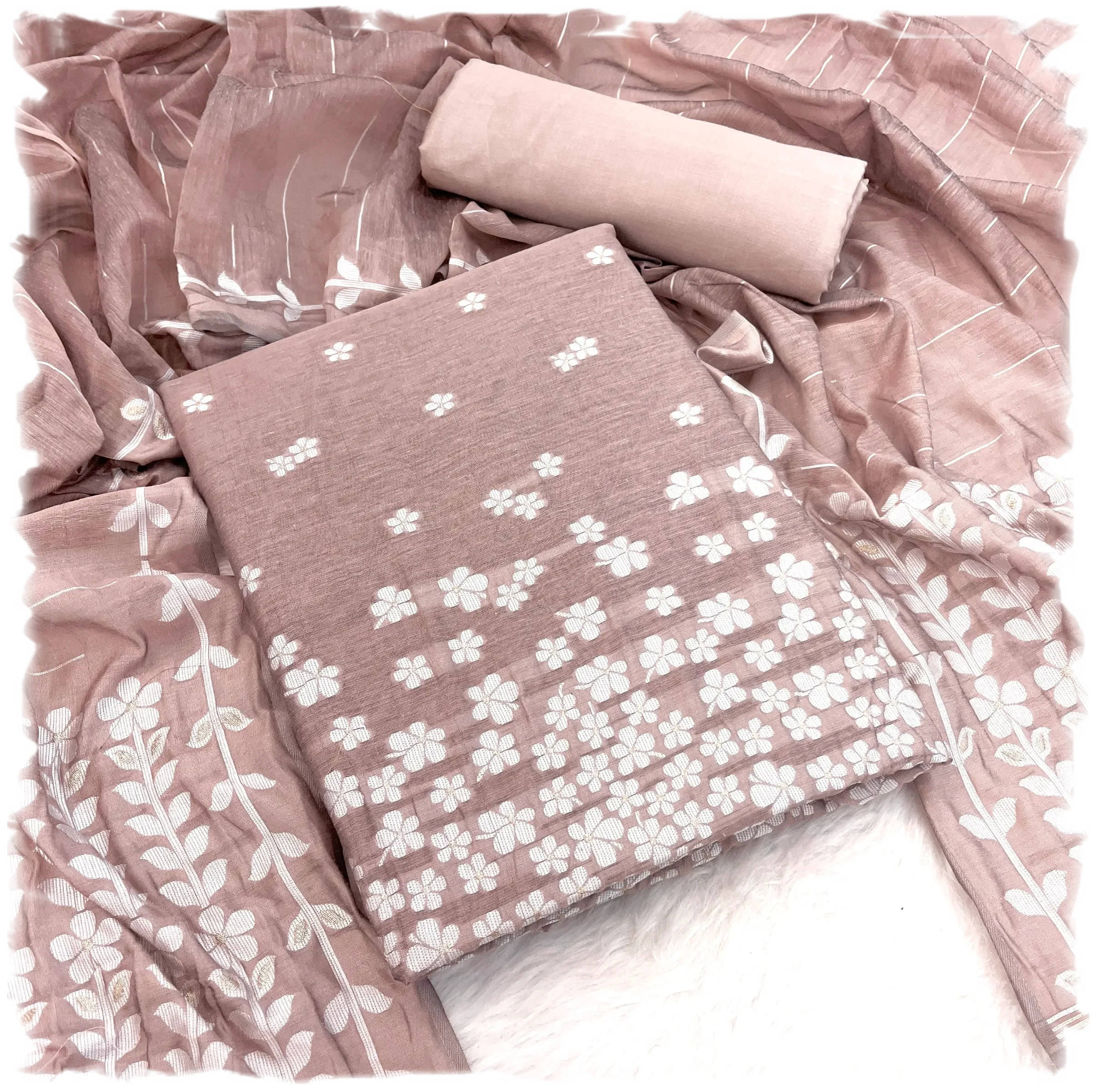 Sidhidata Unstitched Cotton Blend Printed Dress Material - Pink ( Pack of 1 ) Sidhidata Unstitched Cotton Blend Printed Dress Material - Pink ( Pack of 1 )
