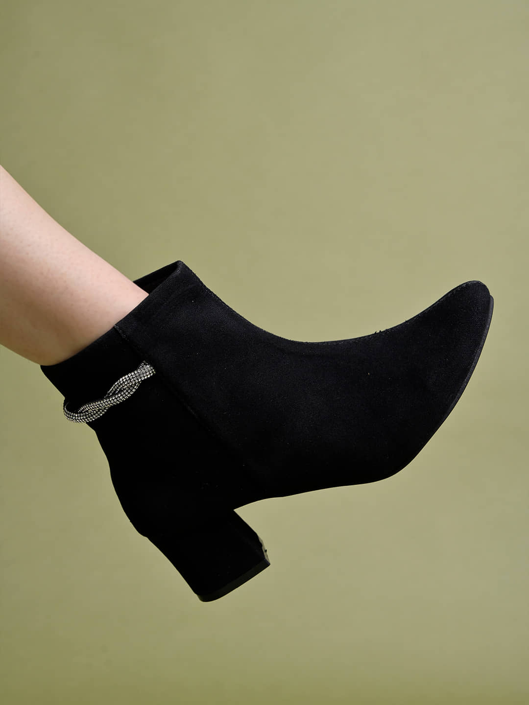 Stylestry Black Women's Ankle Length Boots