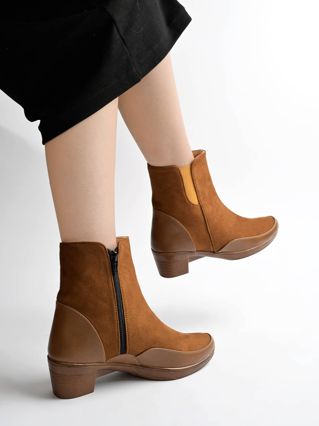     			Stylestry Tan Women's Ankle Length Boots