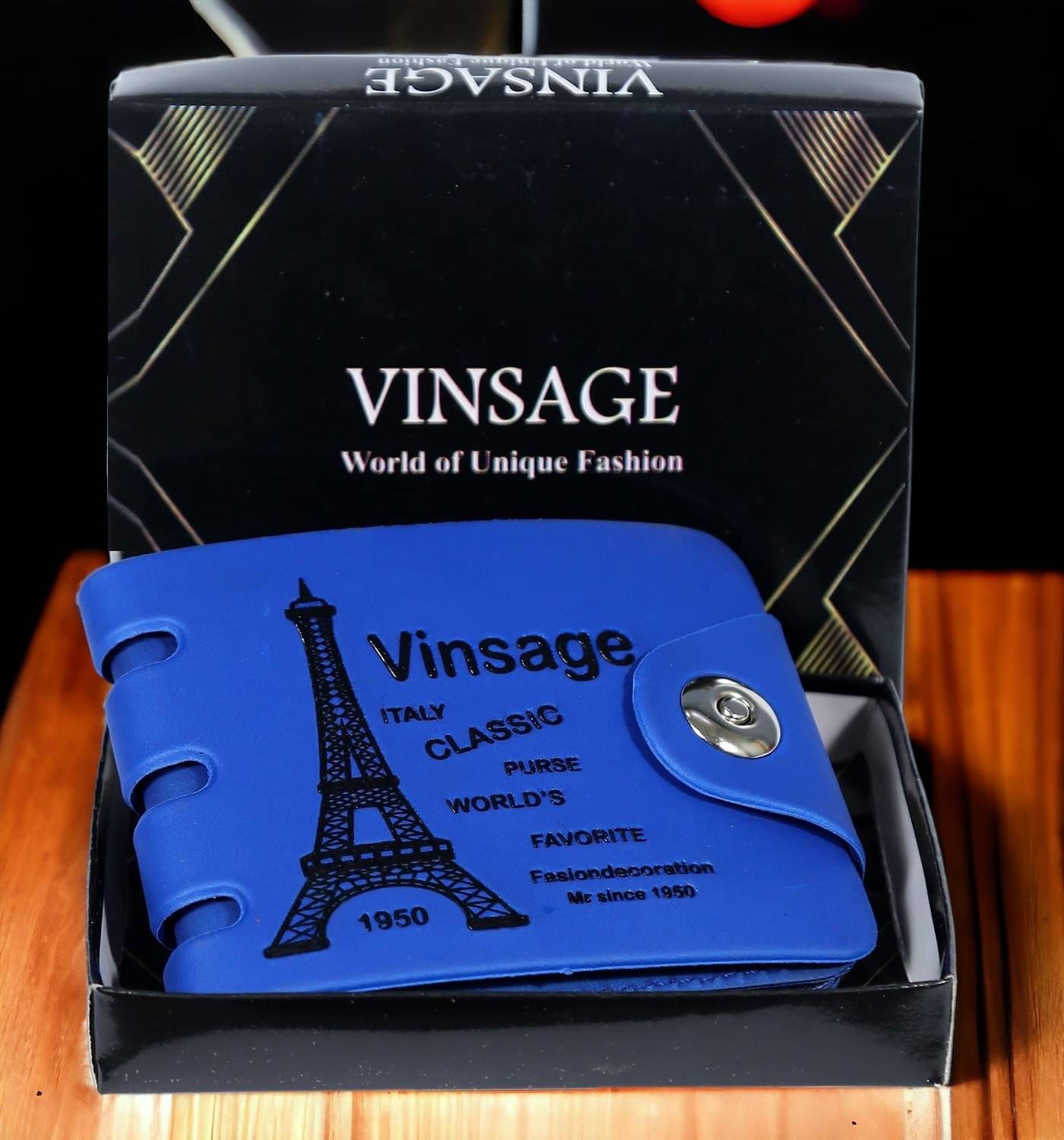     			VINSAGE Blue PU Men's Anti-theft Wallet ( Pack of 1 )