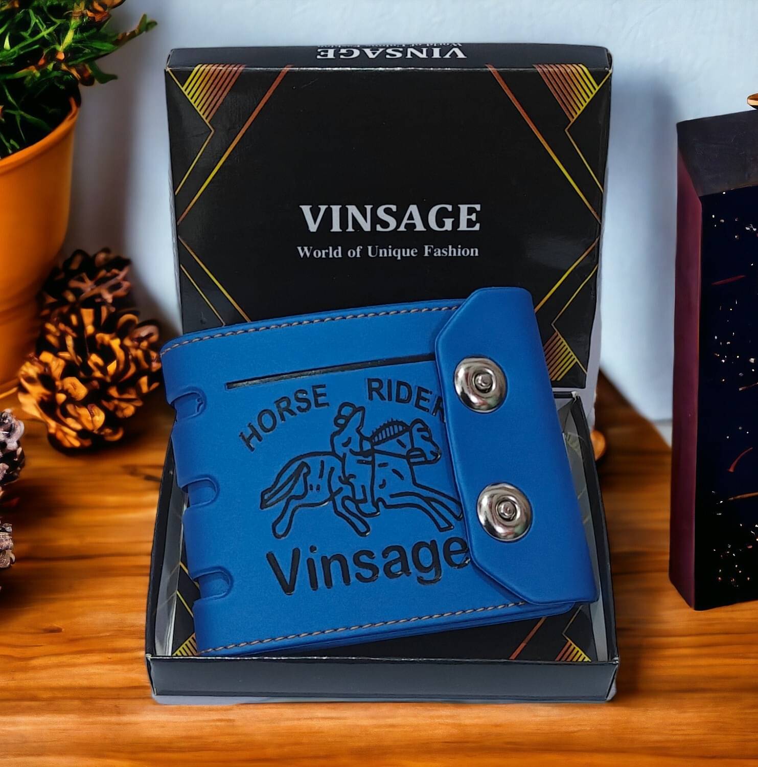     			VINSAGE Blue PU Men's Anti-theft Wallet ( Pack of 1 )