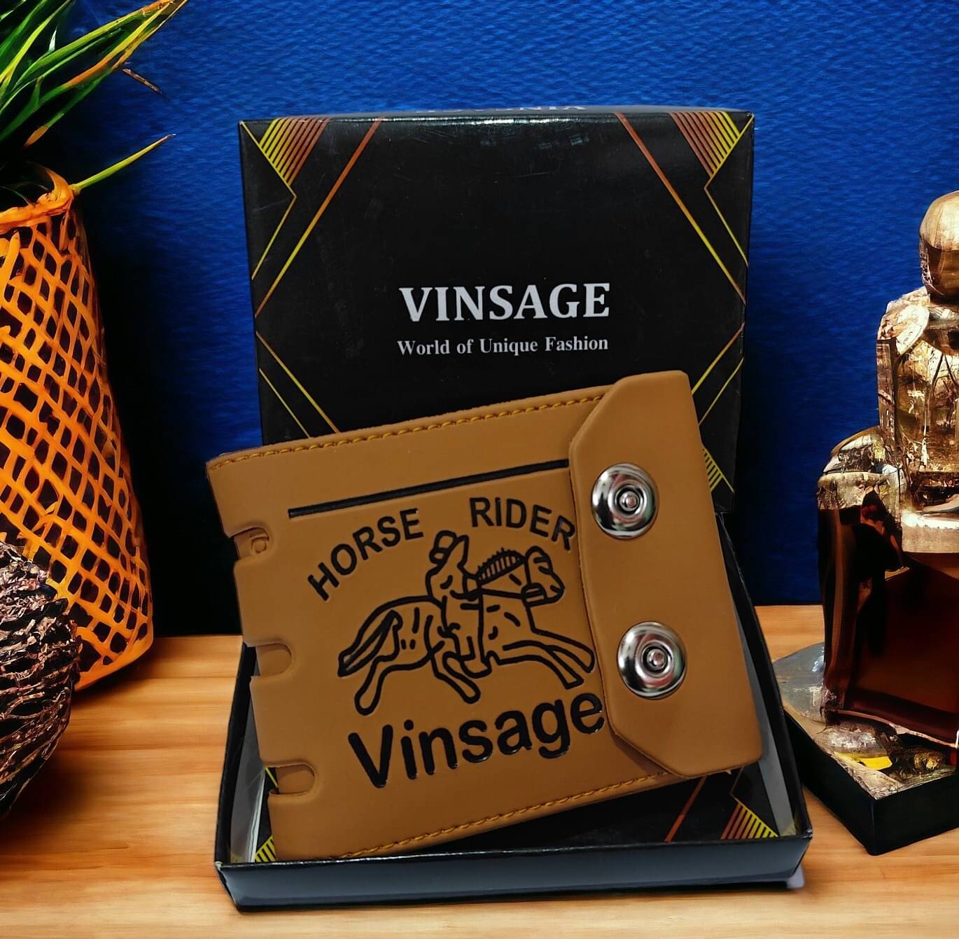     			VINSAGE Tan PU Men's Anti-theft Wallet ( Pack of 1 )
