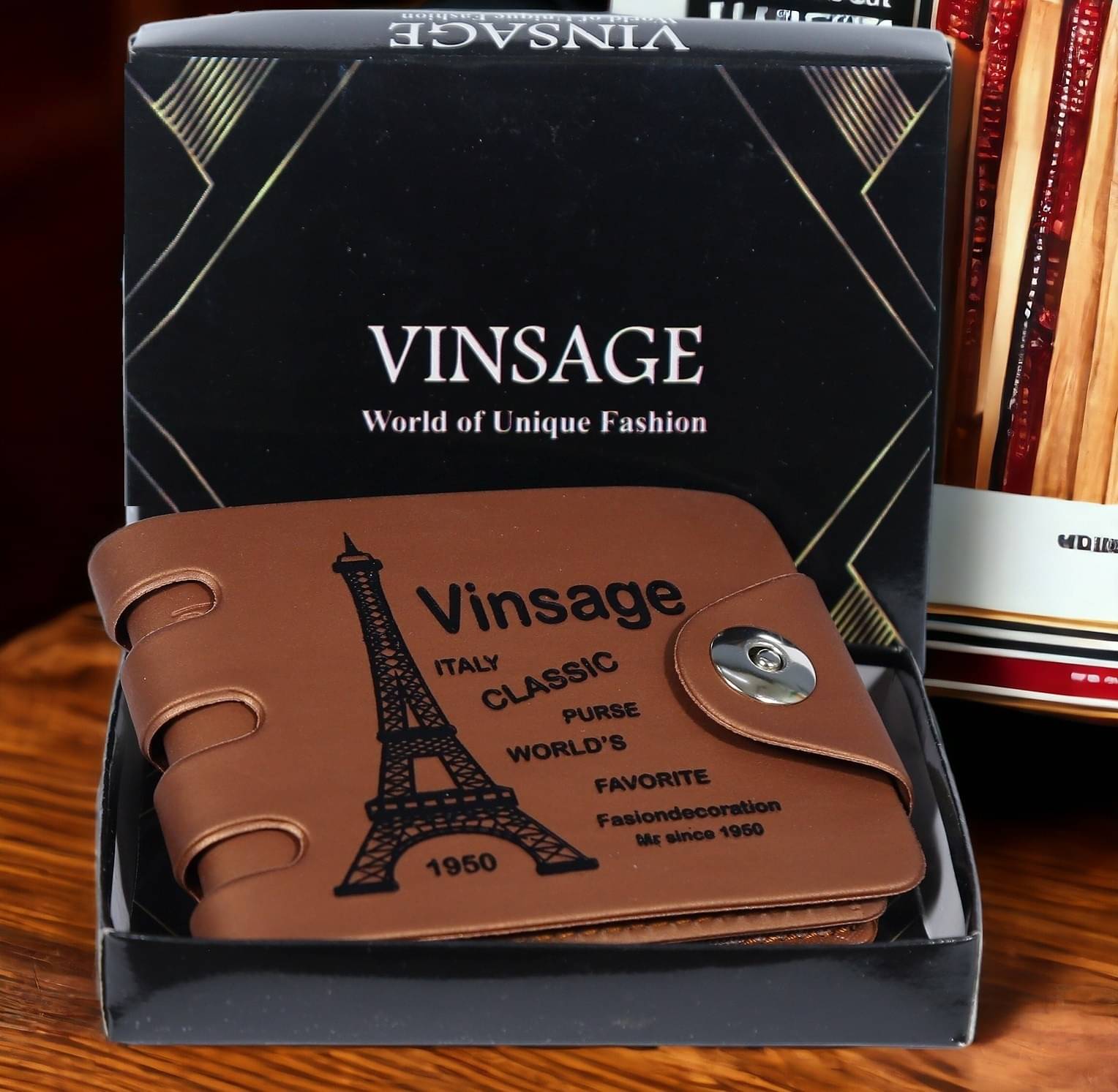     			VINSAGE Tan PU Men's Anti-theft Wallet ( Pack of 1 )